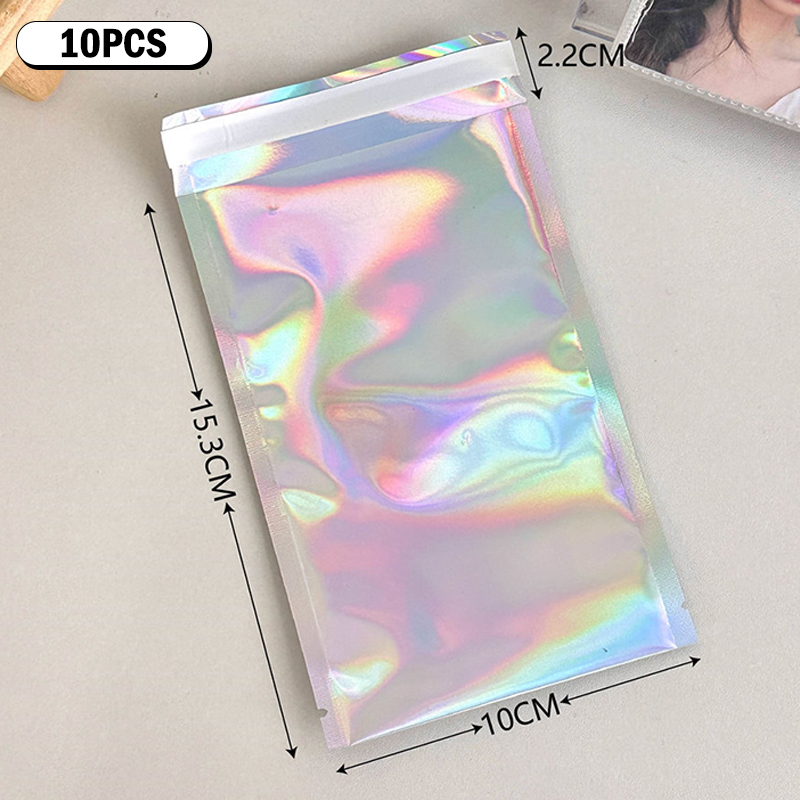 💖NEW 10PCS Self-Sealing Laser Small Plastic Bags For Jewelry Pouch Jewelry  Transparent Display Gift Packaging Storage Bag