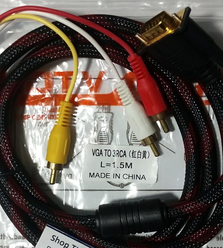 [HCM]Cáp tín hiệu VGA ra 3RAV (AV-Hoa sen): Cáp dài 1.5M