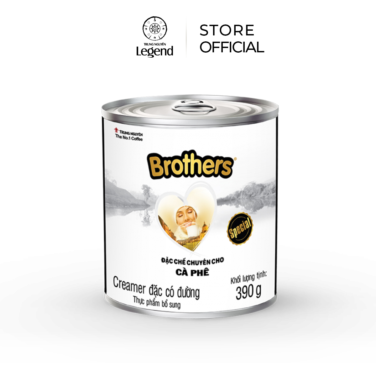 [HSD:12 Tháng] Trung Nguyên Legend Sữa Đặc Brothers - Lon 390gr - Nguyên Liệu Pha Chế Cà Phê
