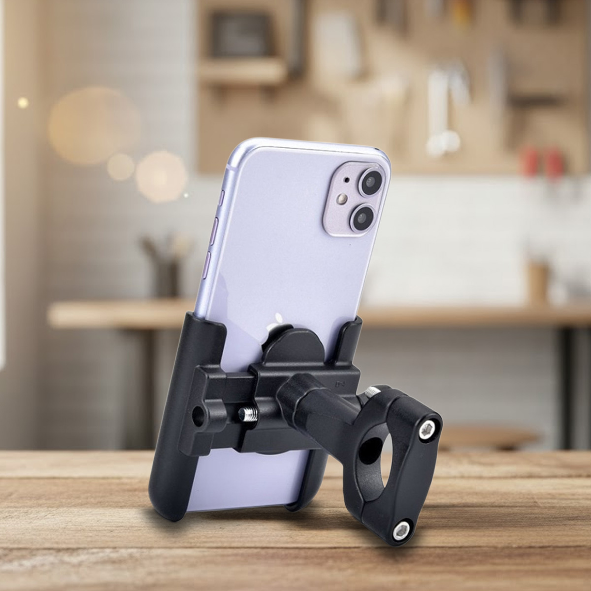 Metal Bike Mobile Holder For mobile phone bracket motorcycle bicycle takeaway rider -Black