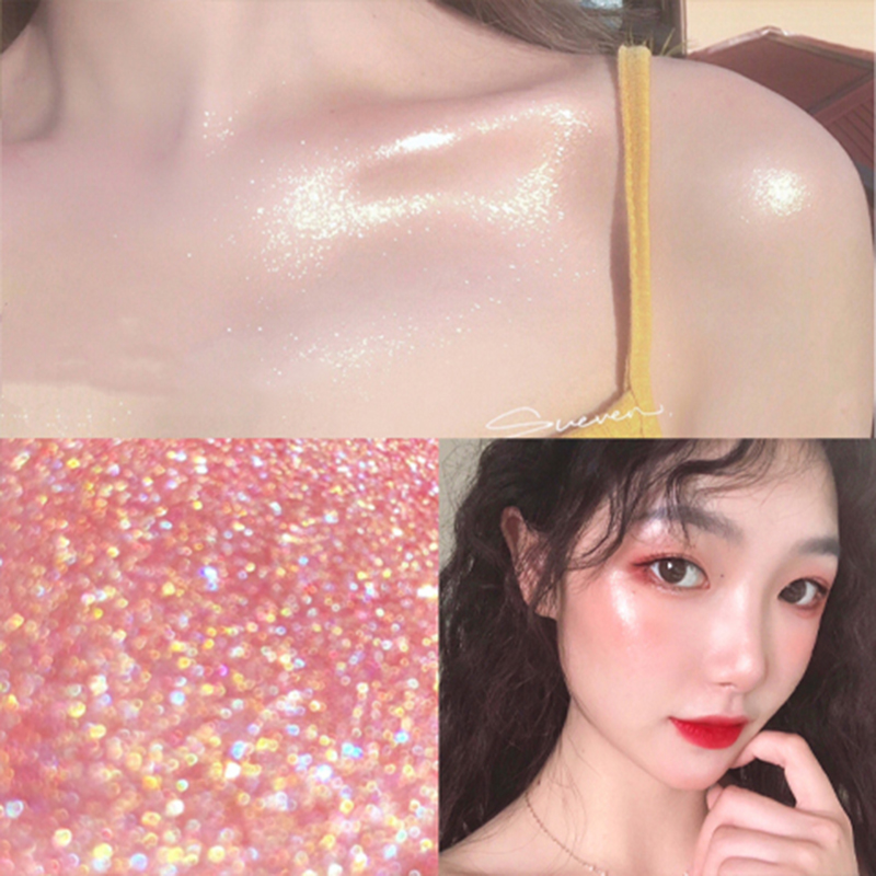 BEAUTYBIGBANG Water Glass Highlighting Blush Brighten Skin Diamond Glitter Illuminating Liquid Highlighter Body Face Contour Makeup Cosmetic