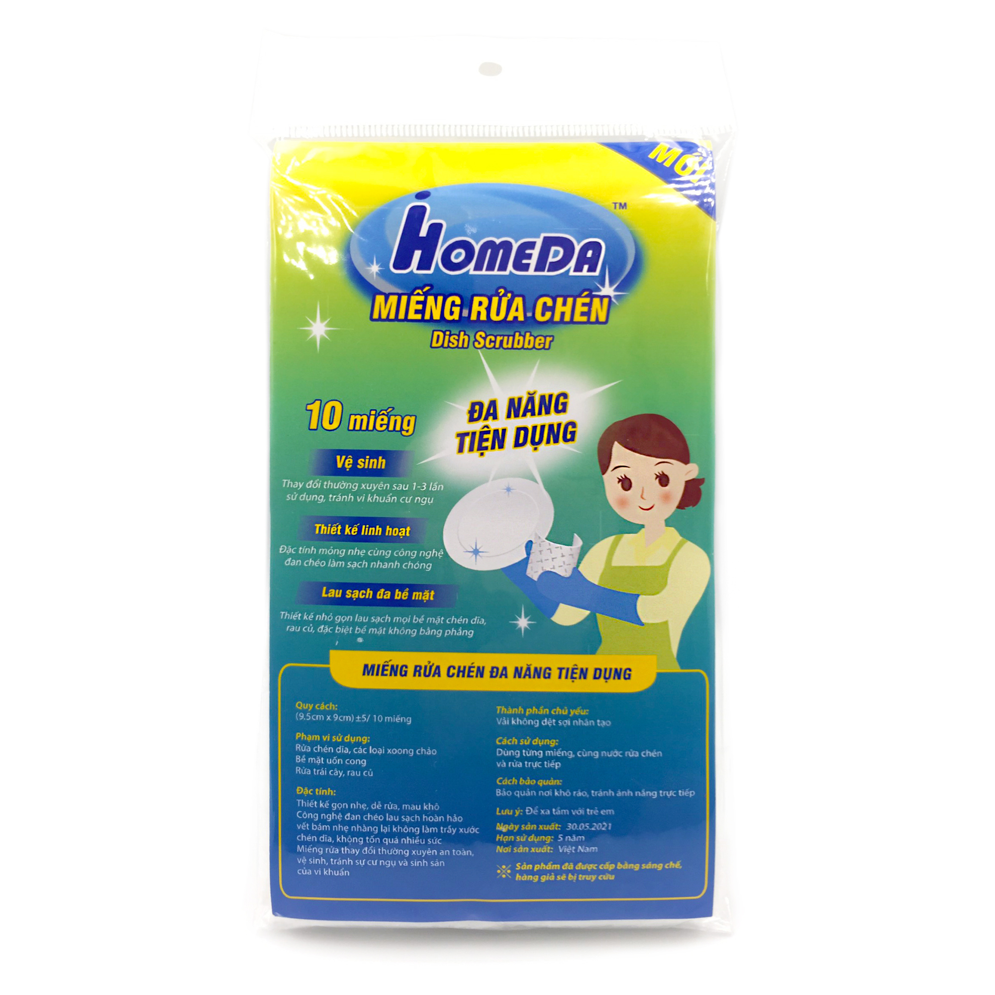 Miếng Rửa Chén Tiện Dụng iHomeDa (10 Miếng/ Gói)