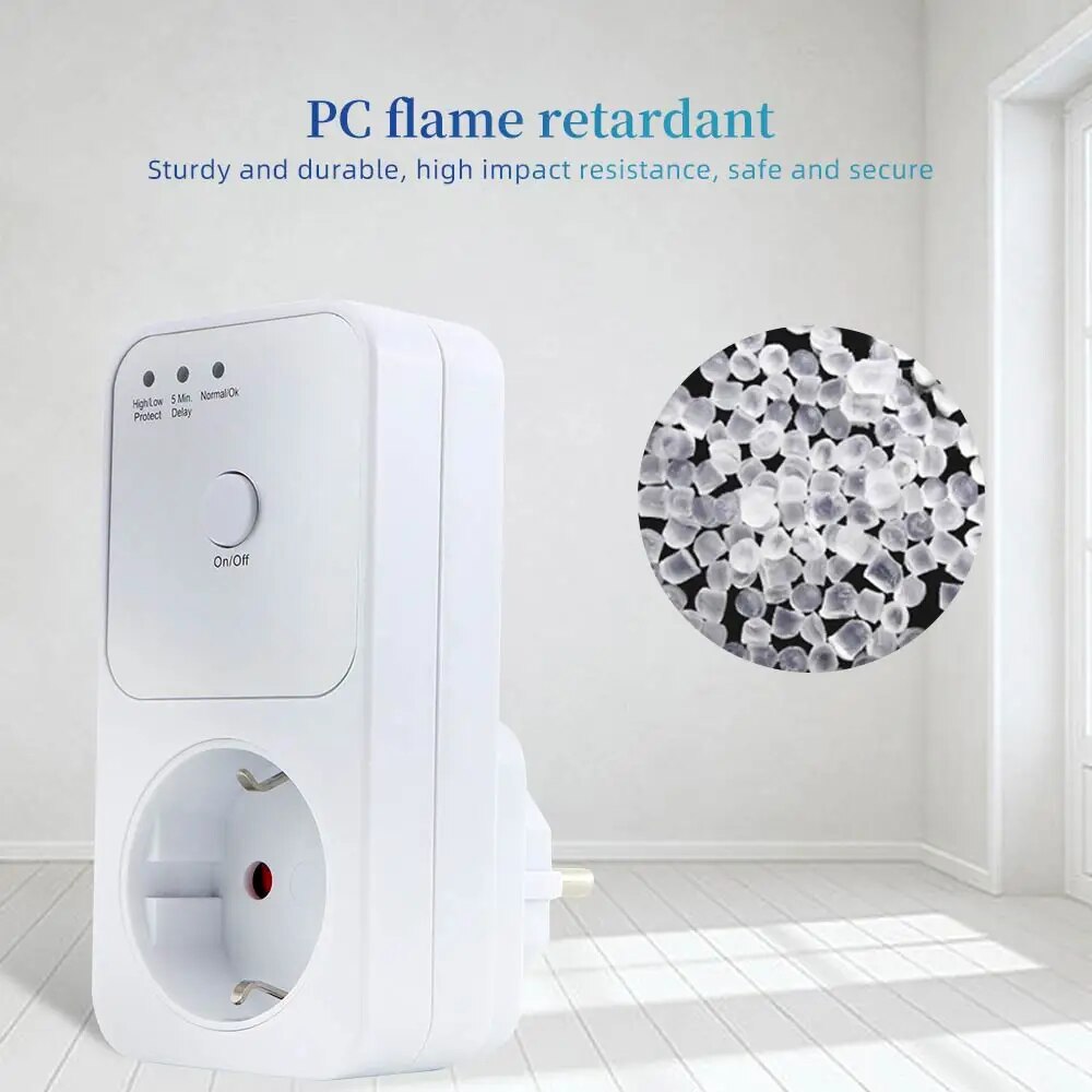 【Hottest Trends】 Automatic Voltage Protector Socket Switcher Vac 220v Power Surge Protector Eu Fr Uk Plug Socket Refrigerator Protect