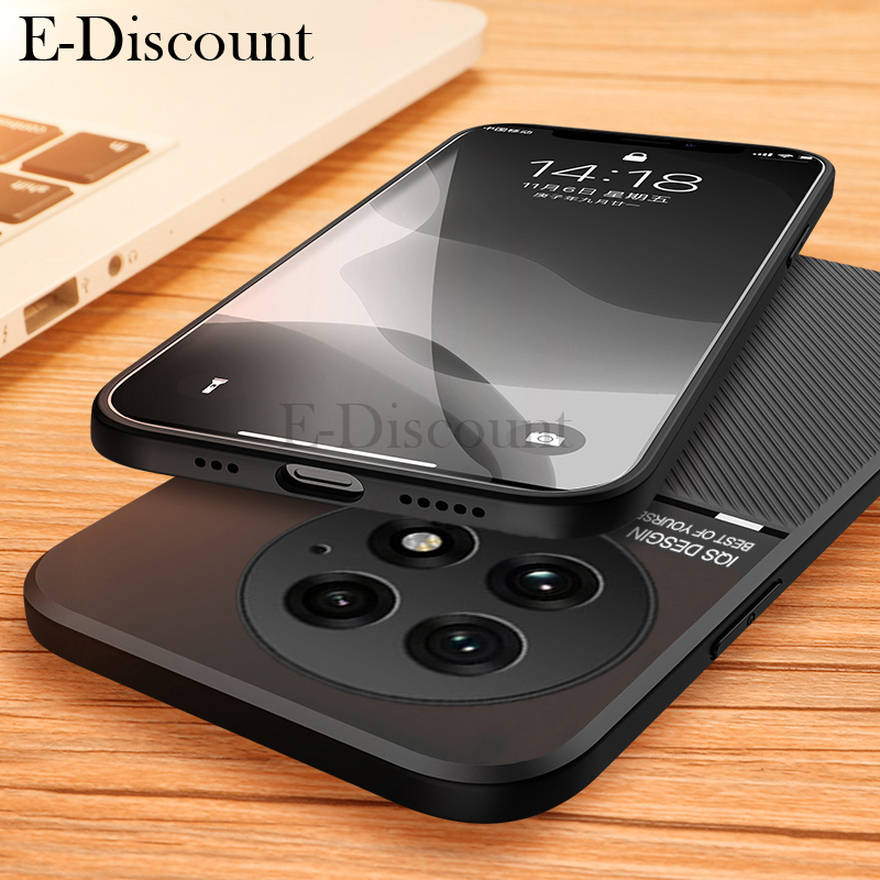 New Phone case OnePlus13 Back cover Rough Cross Patterned Magnetic Soft Silicone Leather for OnePlus 13 case