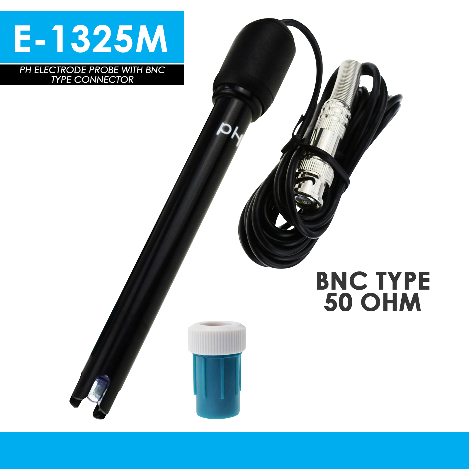 【Unique features】pH Electrode Probe BNC Connector, 300cm Cable for PH ...