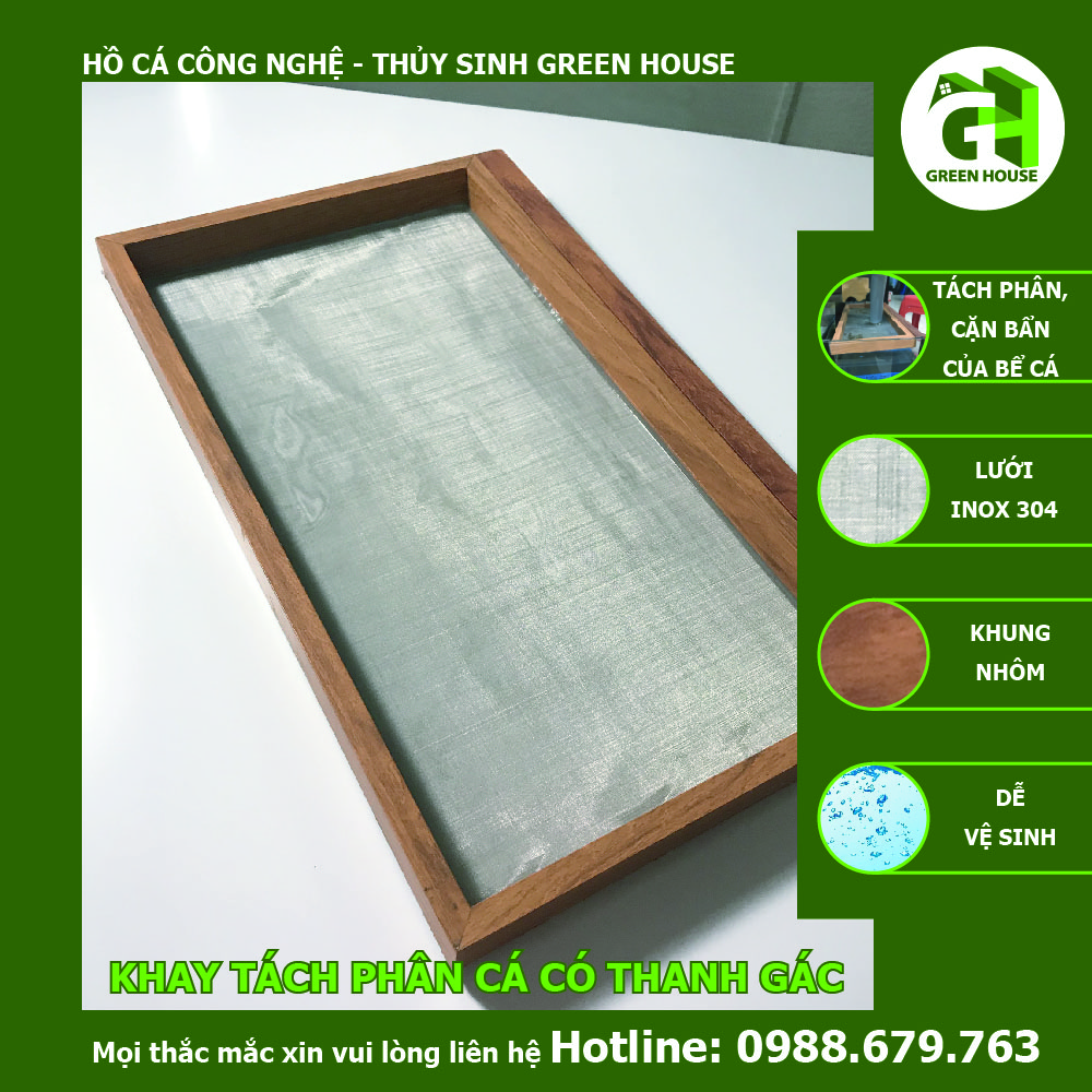 Khay tách phân cá, Khay lọc cặn hồ cá cảnh (20cm x 30cm)