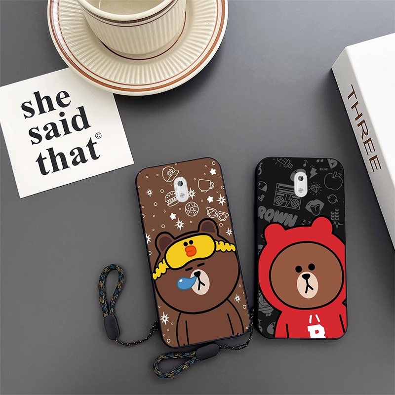 Nokia 3 Casing Brown Bear Cartoon Shockproof Phone Case