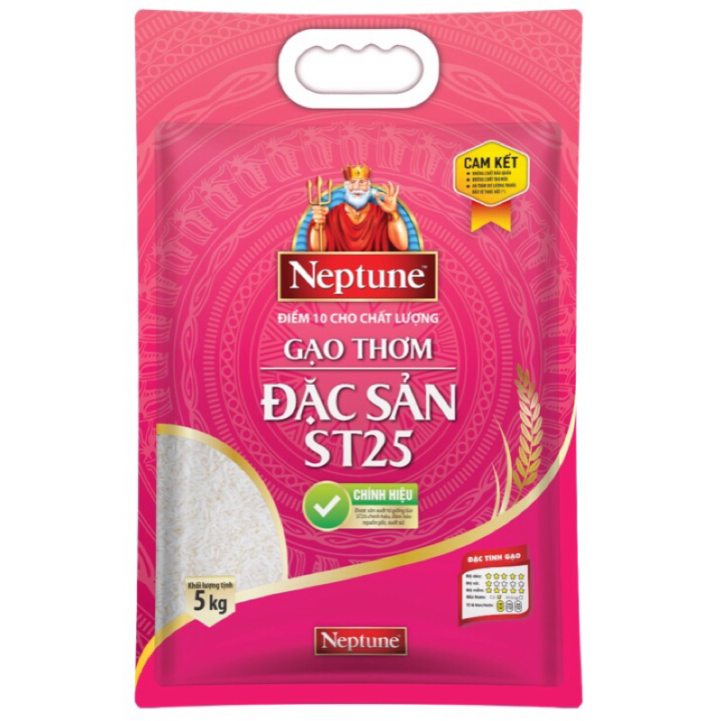 5kg gạo thơm đặc sản st25 Neptune dẻo mềm