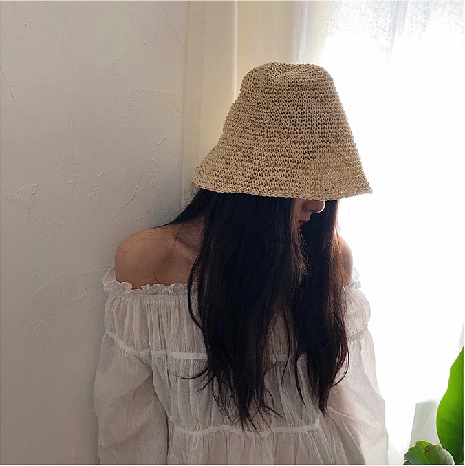 Mũ Bucket cói mềm thuê hoa cúc Daisy