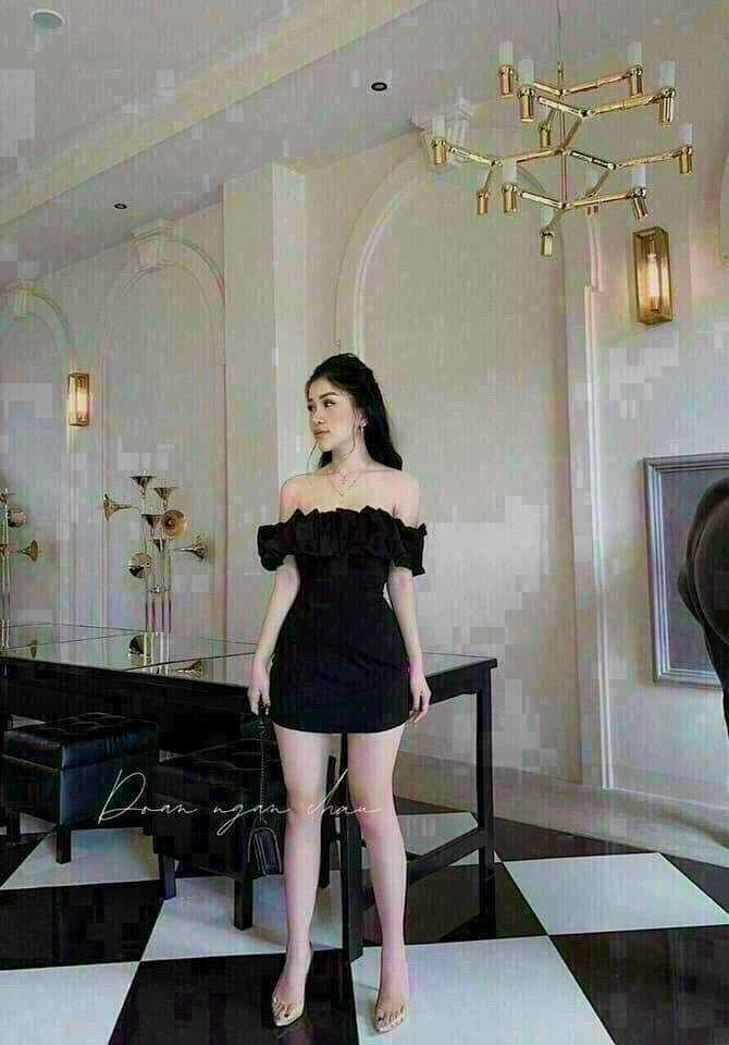 Đầm Trể Vai Xếp Ly (có mút ngực)