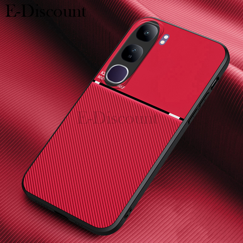 New Phone case Vivo V40 Lite Pro Back cover Rough Cross Patterned Magnetic Soft Silicone Leather For Vivo V40 Pro V40 Lite case.