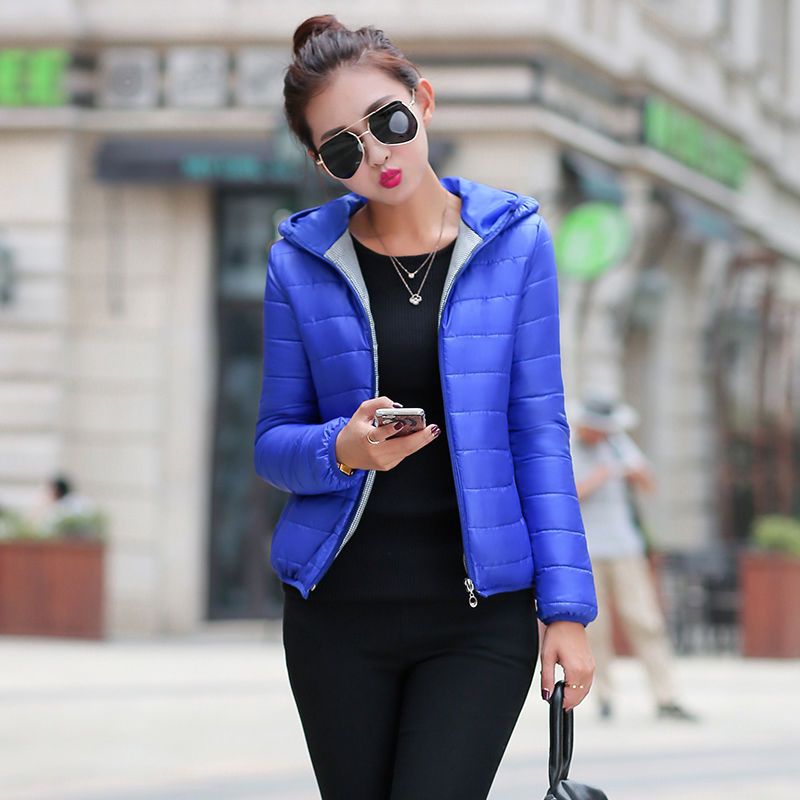 Ultra-light Down Jacket for Wome Slin Down Jacket Short Hooded Warm Cotton-padded Coat Casual Jackets