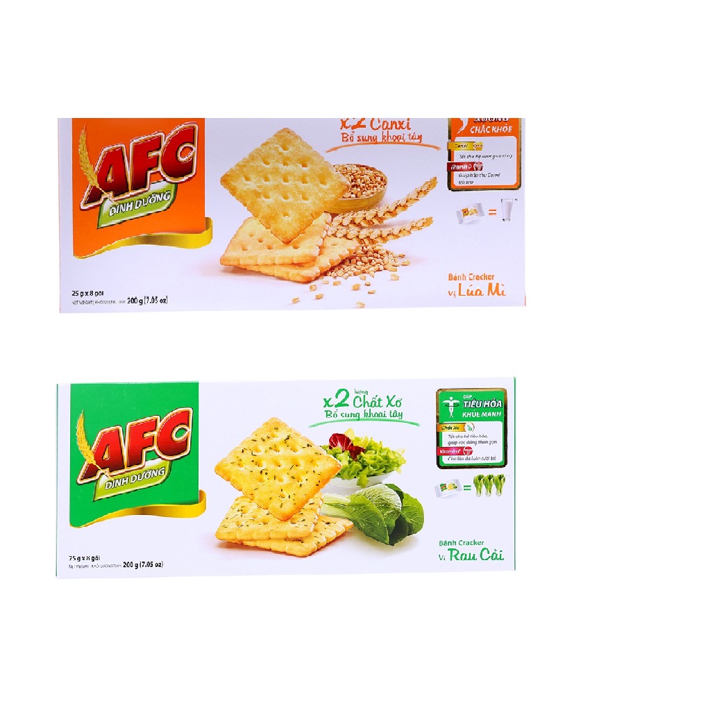 BÁNH AFC VỊ LÚA MÌ/ RAU CẢI 200GR