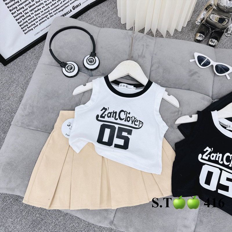 set áo balo mix chân váy cho bé