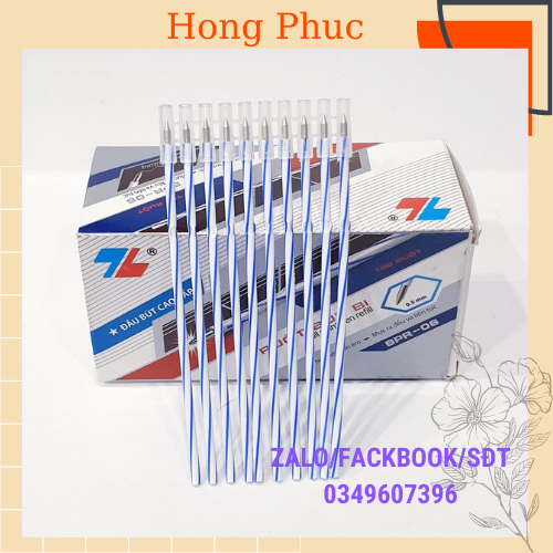 Combo 10 ruột bút bi thiên long xanh/đen/đỏ bpr 06 đầu tròn