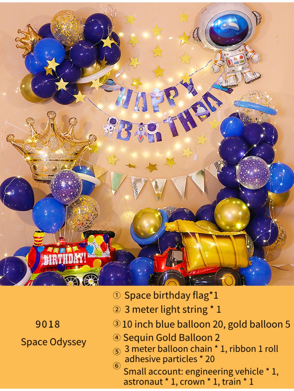 Toystory Cartoon Outer Space theme Happy Birthday Balloon Set kids Birthday Party decoration Party Decor Belon for Girls Boys birthday decoration