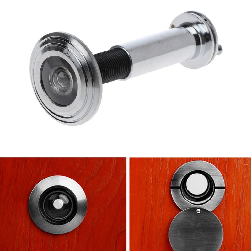 Door Viewer With Privacy Cover Peephole Viewer, 14mm Diameter 35-50mm Length Security Spy Hole, Door Peephole For Home Office Hotel (Silver - View #12