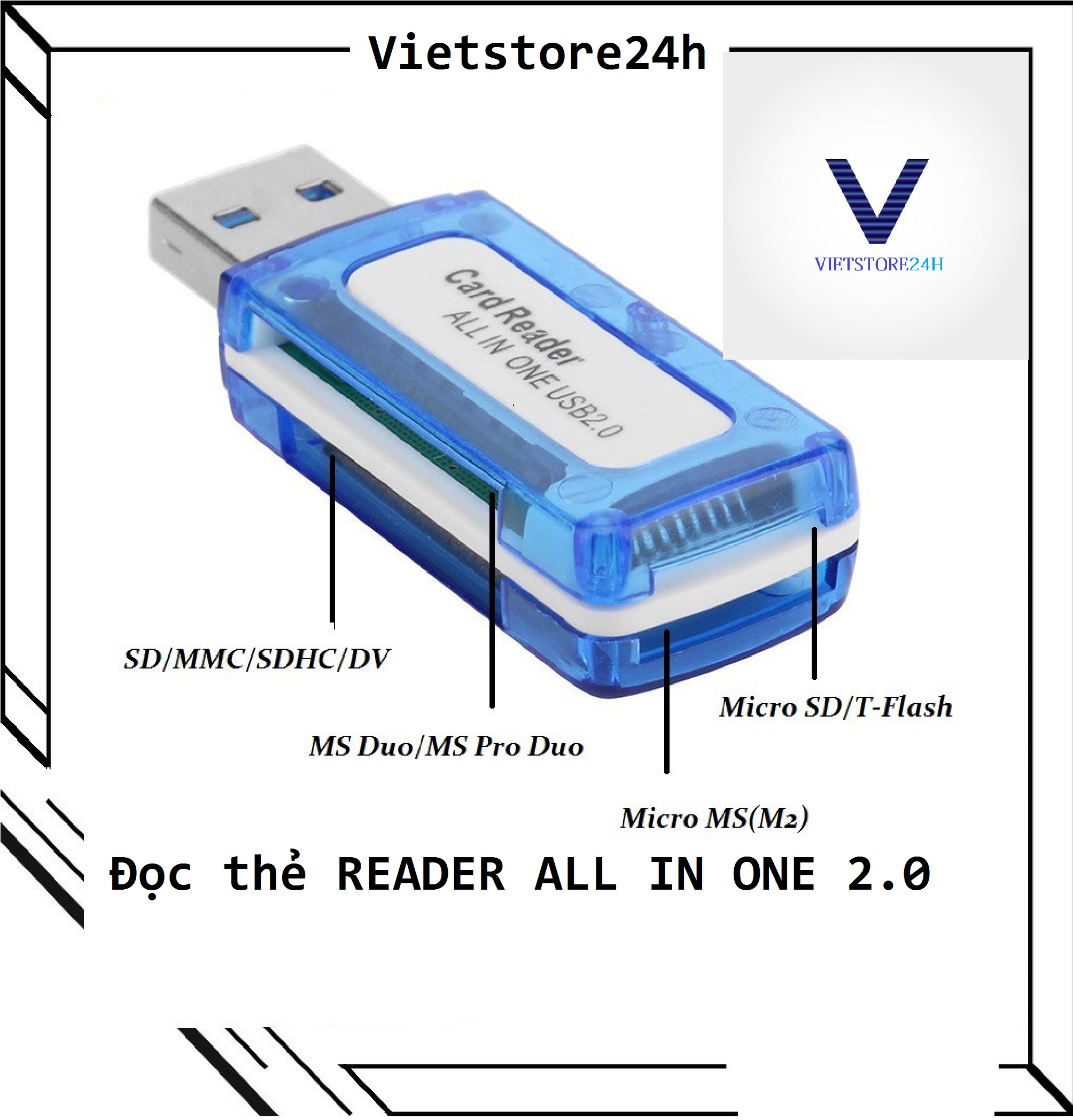 Đọc thẻ READER ALL IN ONE 2.0 trong suốt