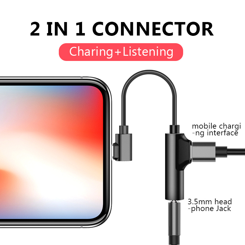【InnovateWorld】!ACCEZZ Phone Adapter 2 in 1 Charging Listening Lighting ...