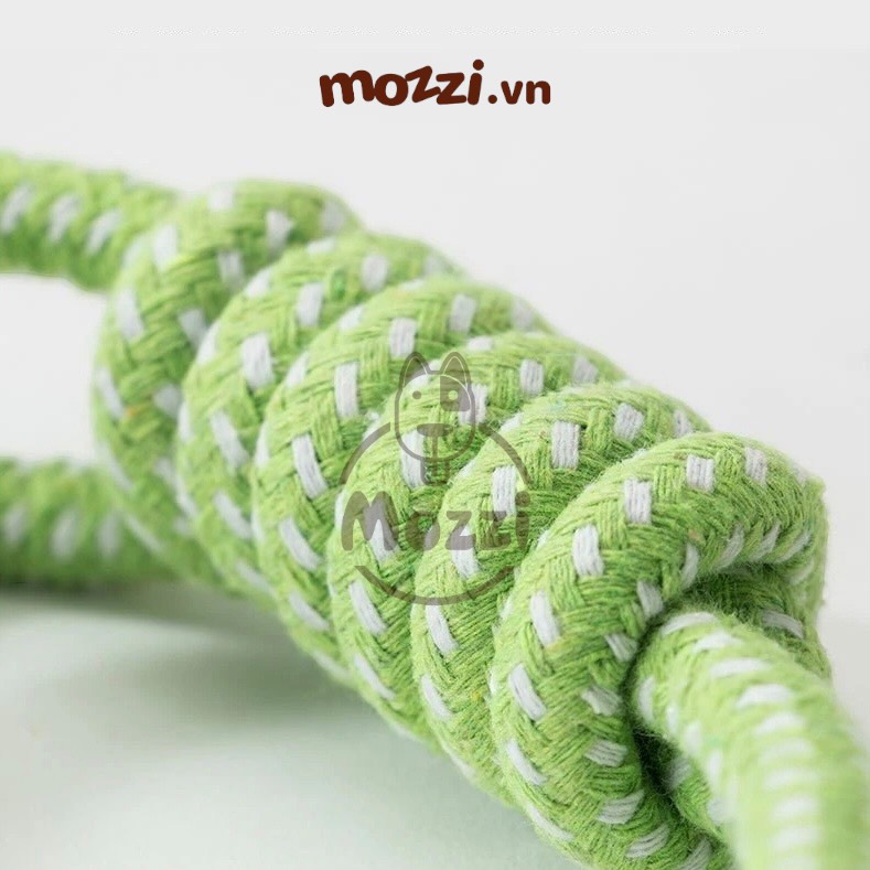 Đồ chơi dây thừng cotton bện màu xanh lá