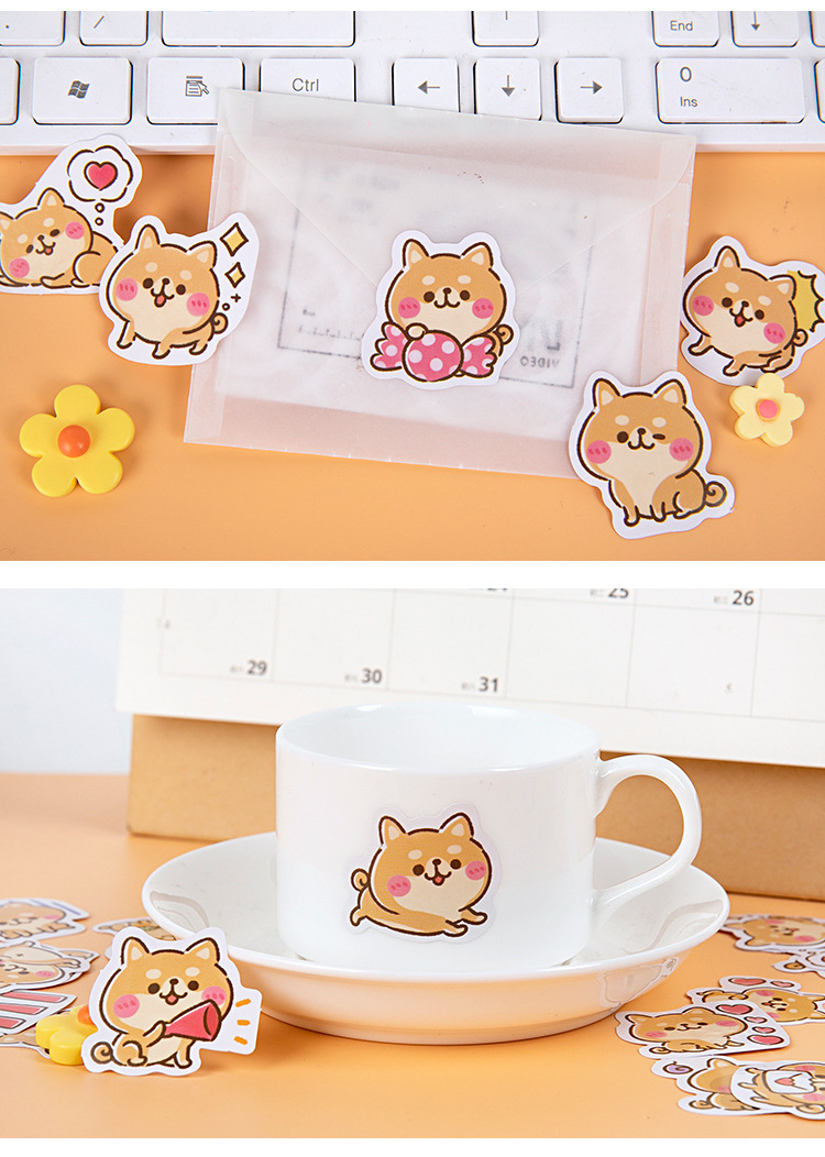 Hộp 45 stickers hình chó con