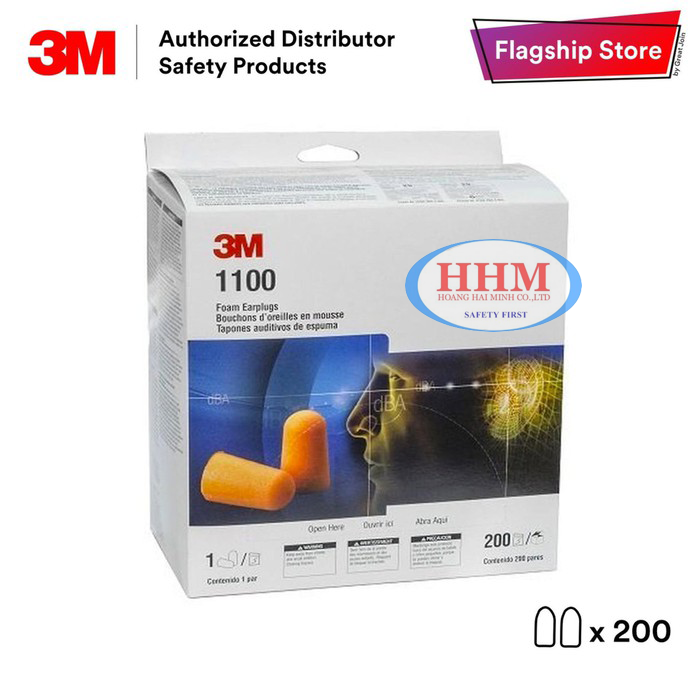 Bộ 10 cặp Nút tai chống ồn 3M 1100(Orange)