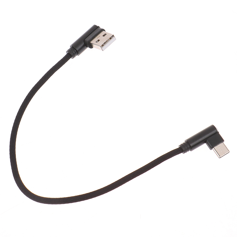 25cm 90 Degree Elbow Usb C Micro Usb Data Cable Usb To Type C Short 2.4a Fast Charging Cable For All Smartphones.