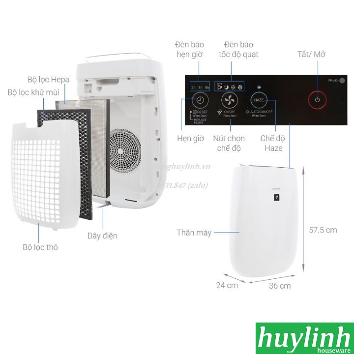 [HCM][Trả góp 0%]Máy lọc không khí Sharp FP-J40E - Thái Lan [30m2]