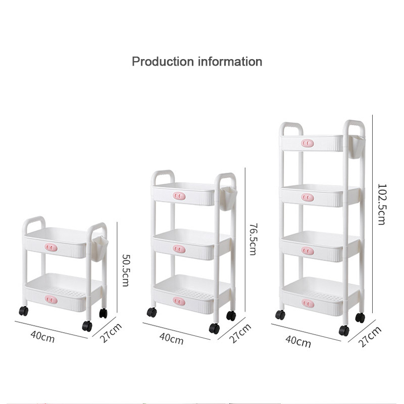 YONUO Trolley shelves, floor-to-ceiling kitchen, bathroom, mobile snacks, multi-level bedroom storage shelves