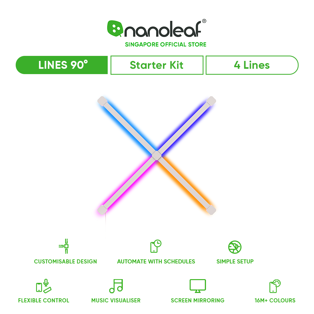 Nanoleaf Lines 90 Degrees Smarter Kit (4 LED Light Lines)