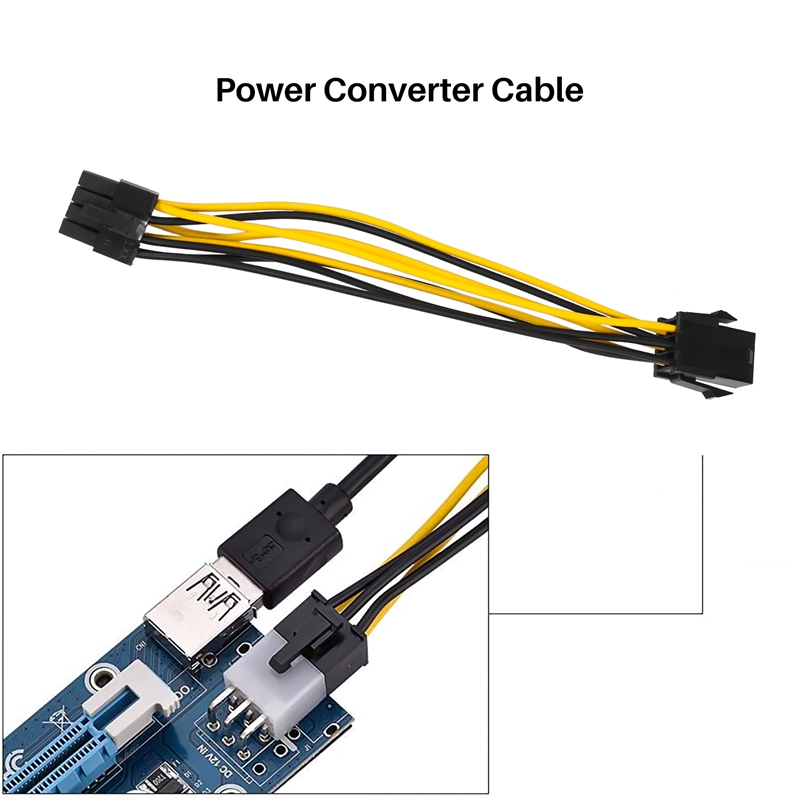 2 Pack Graphics Card 6 Pin to 8 Pin PCIe Adapter Power Cable (GPU Video Graphics Card Power Cable) 7.8 Inch