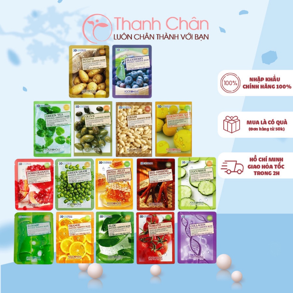 Mặt nạ 3D Foodaholic Natural Essence Mask 23ml - 1 Miếng