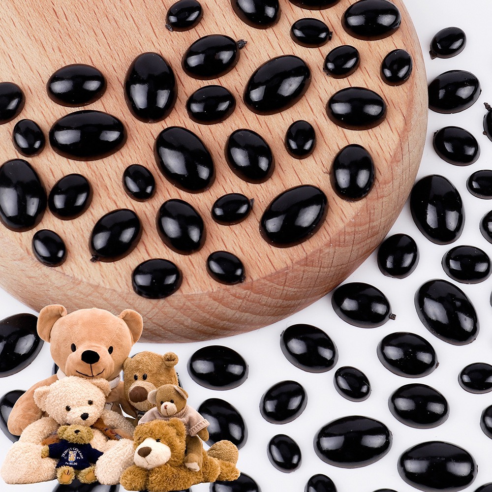 10 Mắt thú dán hình Oval nhiều cỡ