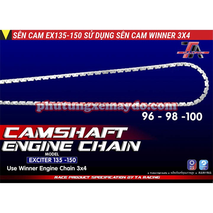 Sên cam độ exciter 135 150 su dụng sên winner sonic 3*4