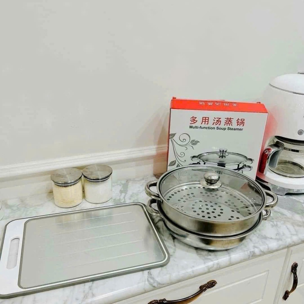 [Rẻ vô địch] Nồi lẩu xoay inox dùng được cả bếp từ