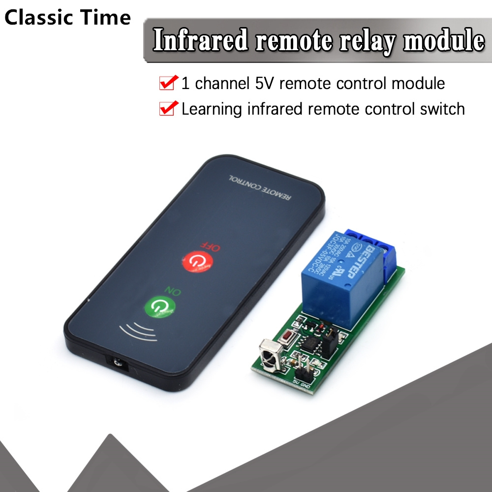 IR 1 Channel Infrared Receiver Driving Switch Relay Driver Module Board 5V + Active Remote Controller
