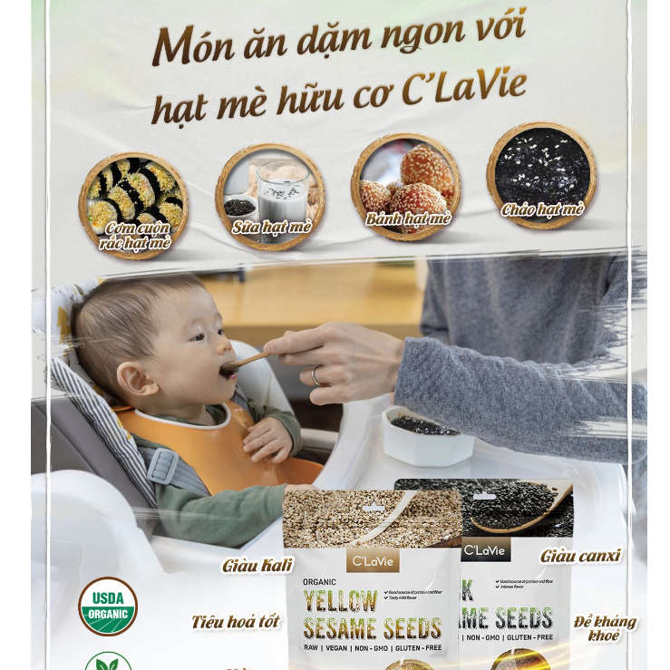 Mè đen hữu cơ C'lavie 200g