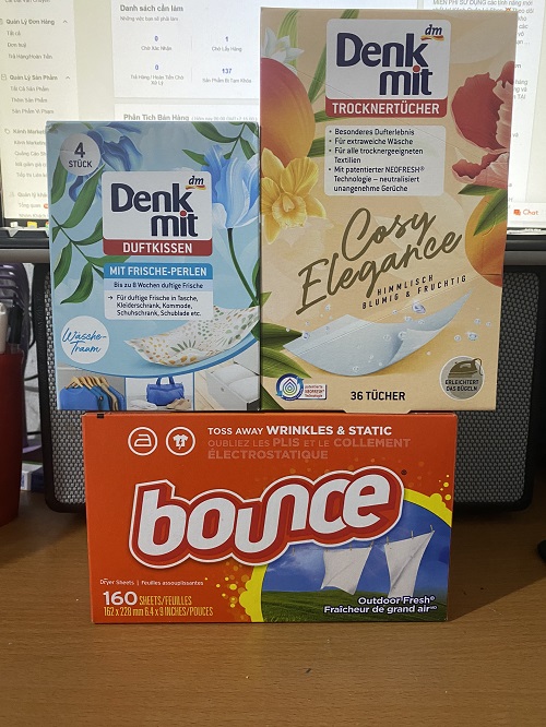 Giấy,túi thơm quần áo Denkmit,Bounce.. Đức+Mỹ