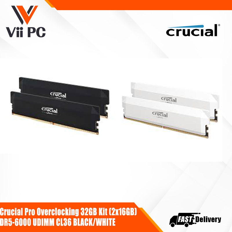 Crucial Pro DDR5-6000 32GB Kit (16GBx2) UDIMM: OC Gaming Memory