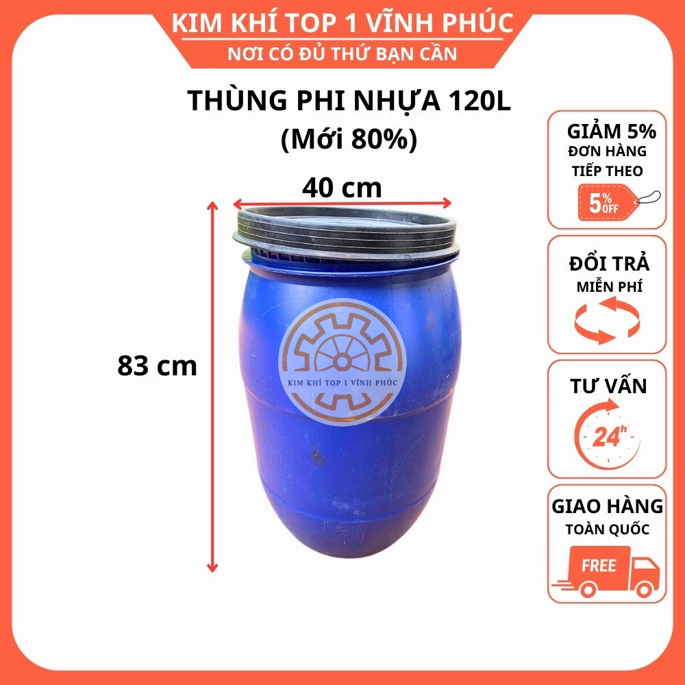 Thùng phi phuy nhựa 120 L