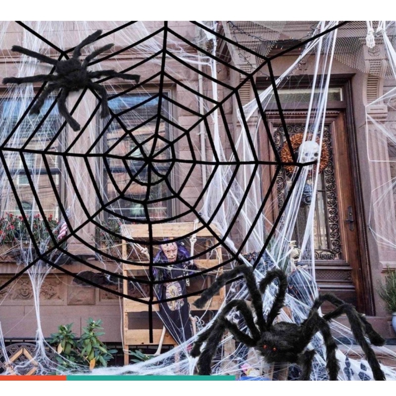 Nhện Lông, Mạng Nhện 3 Size Trang Trí Halloween