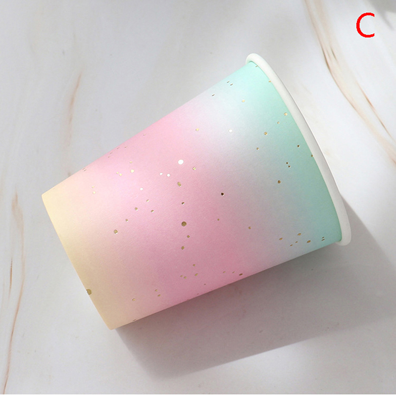 Home Living 10pcs Disposable tableware set rainbow paper plate cup wedding birthday decor
