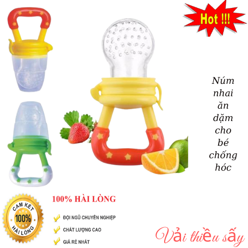 Núm Nhai Ăn Dặm Cho Bé Chống Hóc - Túi Nhai Silicon
