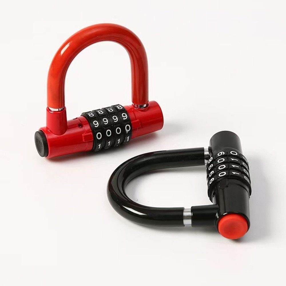 Durable Anti Theft Bicycle Lock U Shape 4 Digit Code Password Lock Zinc ...