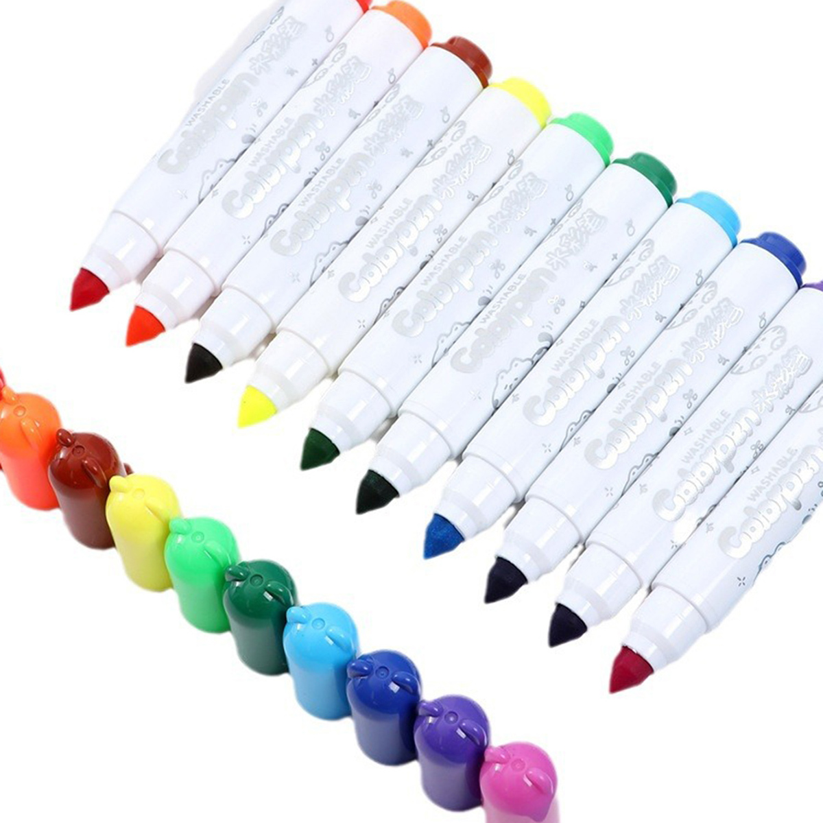 12/18/24%20Pcs/set%20Color%20Washable%20Children%20Watercolor%20Brushes%20Marker%20Pen%20Tapered%20Tip%20Kawaii%20Drawing%20Stationery%20-%20Image%206