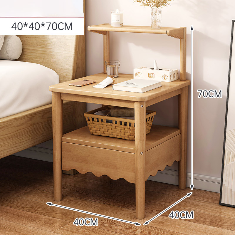 Shelf Pure solid wood bedside cupboard Household bedroom shelf shelf Bedside storage cabinet bedside cupboard modern simple Multifunctional table