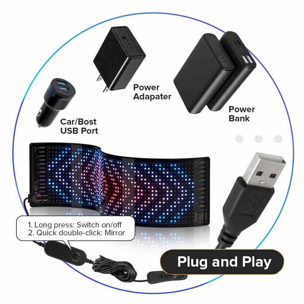 LED Matrix Pixel Panel Bluetooth App adressierbar RGB-Muster Animation Display LED Strip Lighting