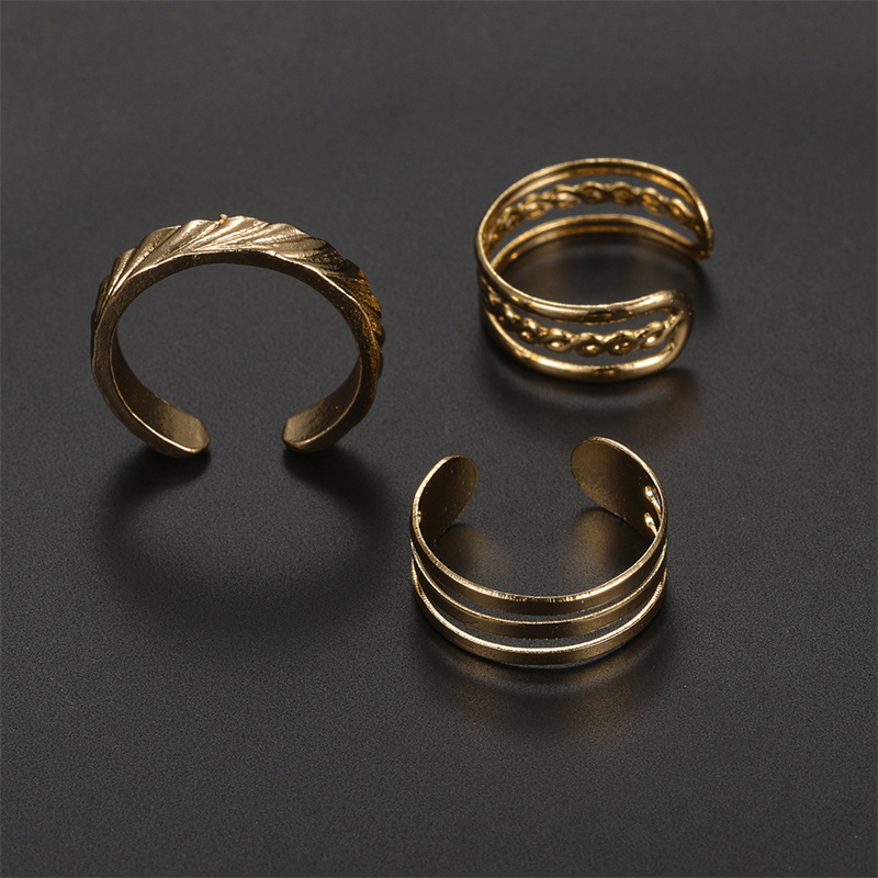 【Shop the Latest Trends】 3PCS Fashion Ins Open Toe Rings For Women Adjustable Simple Minimal Hollow Summer Beach Smooth Feet Ring Jewelry On Foot ZHANGNA