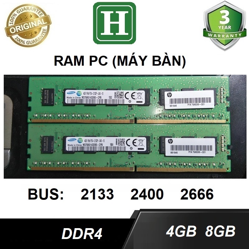 Ram PC DDR4 4Gb bus 2133 bảo hành 6 tháng