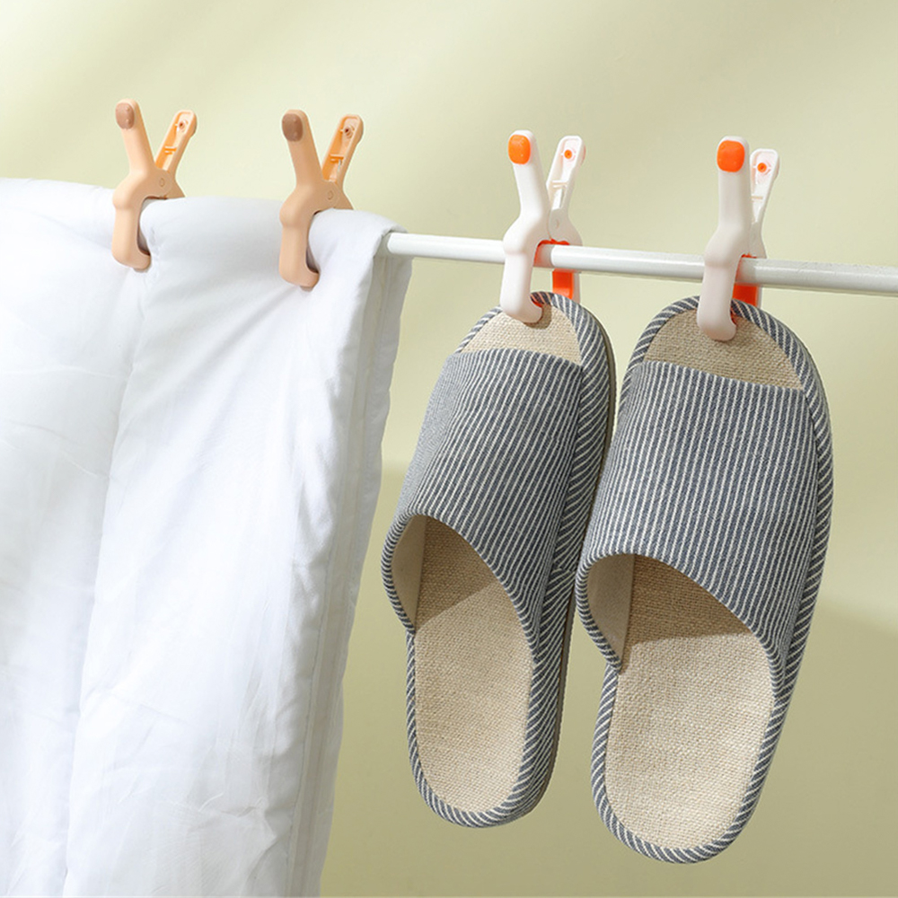 CHIPLY【✅Ready Stock】10pcs Multifunction Clothespin Household Strong Windproof Clip Drying Quilt Clothespin Strong Clamp Fixed Clip Falling Soft Glue Seamless Quilt Clip